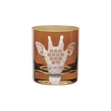 Artel African Safari double old fashioned tumbler, giraffe in walnut