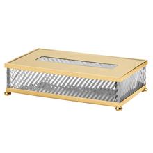 Cristal et Bronze Infini rectangular tissue box, gold