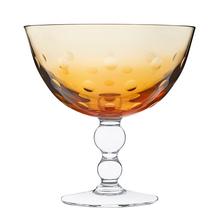 Saint-Louis Schälchen mit Fuß Bubbles, bernstein