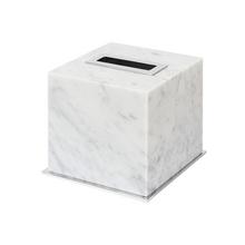 Giobagnara Positano square tissue box, chrome & Arabescato