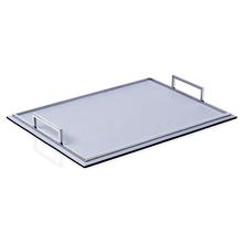 GioBagnara Defile rectangular trays, with chrome-plated handles, lilac-grey