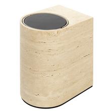 Giobagnara Nobble waste bin, bronze & travertine