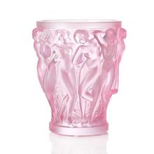 Lalique Bacchantes vase, h 24 cm, pink
