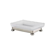 Cristal et Bronze Satin rectangular soap dish, chrome