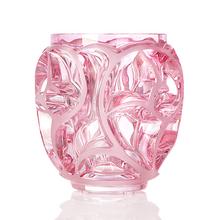 Lalique Vase Tourbillons, H 21 cm, rosa
