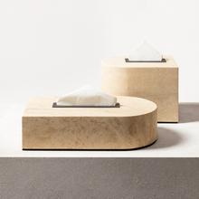Giobagnara Nobble tissue boxes, bronze & travertine