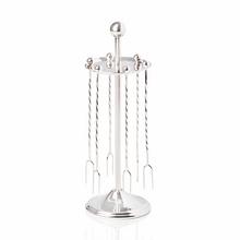 Greggio Classica olive forks, set of 6 with stand