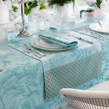 Le Jacquard Francais Jardin d'Eden table linen, turquoise
