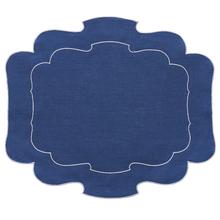 La Gallina Matta Parentesi placemat, denim/white