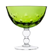 Saint-Louis Schälchen mit Fuß Bubbles, grüngelb