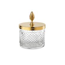 Cristal et Bronze Cristal Diamant Ciselé jar, large, gold