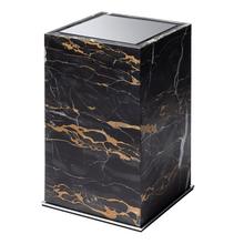 Giobagnara Positano bathroom bin, chrome & Black Portoro