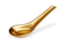 L'Objet Chinese porcelain spoon, gold