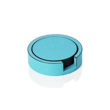 Giobagnara Tao round glass coasters, capri, set of 6