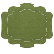 La Gallina Matta Parentesi placemat, green/white