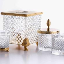 Cristal et Bronze Badaccessoires Cristal Diamant Ciselé, gold