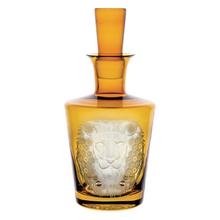 Artel African Safari barware decanter, lion in amber