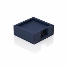 Giobagnara Tao square glass coasters, royal blue, set of 6