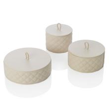 Riviere Runde Boxen Vanity, elfenbein