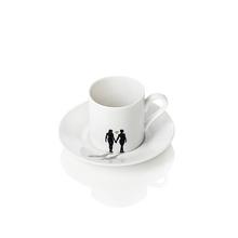 Augarten Wien People single espresso cup and saucer, couple with heart