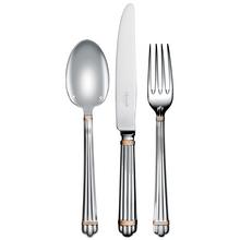 Christofle Aria cutlery, silverplated with gold ring