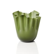 Venini Fazzoletti Opalino vase, h 13,5 cm, apple green
