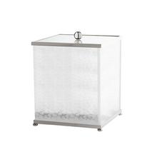 Cristal et Bronze Nid d'Abeilles waste paper basket, with lid, chrome