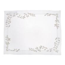 Porthault Feuilles d'Olivier linen place mat, silver