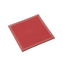 Leather glass coaster, red