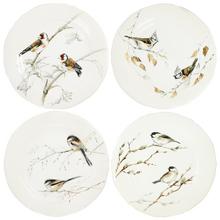 Gien Les Oiseaux de la Forêt Set aus 4 Desserttellern, 4 Dekore