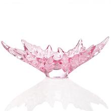 Lalique Schale Champs-Elysées, rosa, L 46 cm