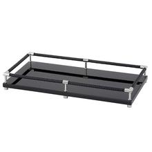 Riviere Deko-Tablett Vanity mit Ledergriffen, Chrom/schwarz