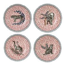 Bernardaud Braquenié Set aus 4 Desserttellern, 4 Dekore