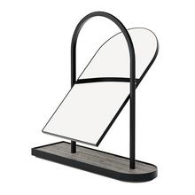 Giobagnara Nobble cosmetic mirror, bronze & travertine titanium