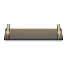 Decor Walther Club tray, gold matt/parsol glass dark brown