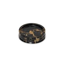 Giobagnara Positano soap dish, chrome & Black Portoro, round