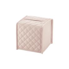 Riviere Vanity tissue box cover, square, blush pink