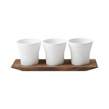 Hering Berlin Velvet set of 3 table lanterns on tray