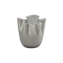 Venini Fazzoletti Opalino vase, h 13,5 cm, taupe