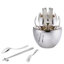 Christofle Mood Asia 24-piece silverplated cutlery set in egg case