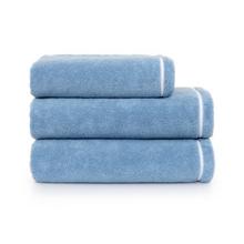 Yves Delorme Duetto terry towels, pastel blue with white border