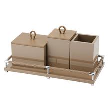 Riviere Badezimmerset Vanity, Chrom/taupe, 4-tlg.
