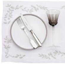 Porthault Feuilles d'Olivier table linen, silver
