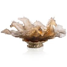 Daum Cavalcade centrepiece, glazed brown