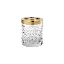Cristal et Bronze Cristal Diamant Ciselé toothbrush holder, gold