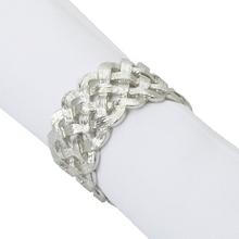 L'Objet Serviettenringe Braid, 4er-Set, platin