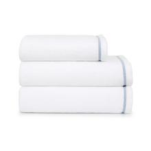 Yves Delorme Duetto terry towels, white with pastel blue border