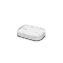 Giobagnara Positano soap dish, chrome & Arabescato, rectangular
