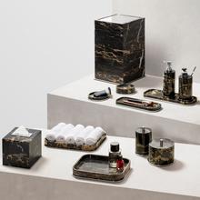 Giobagnara Positano bathroom accessories, chrome & Black Portoro