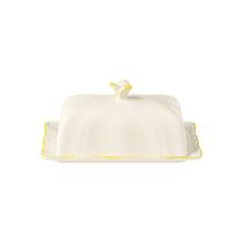 Gien Filets Jaune Citron butter dish